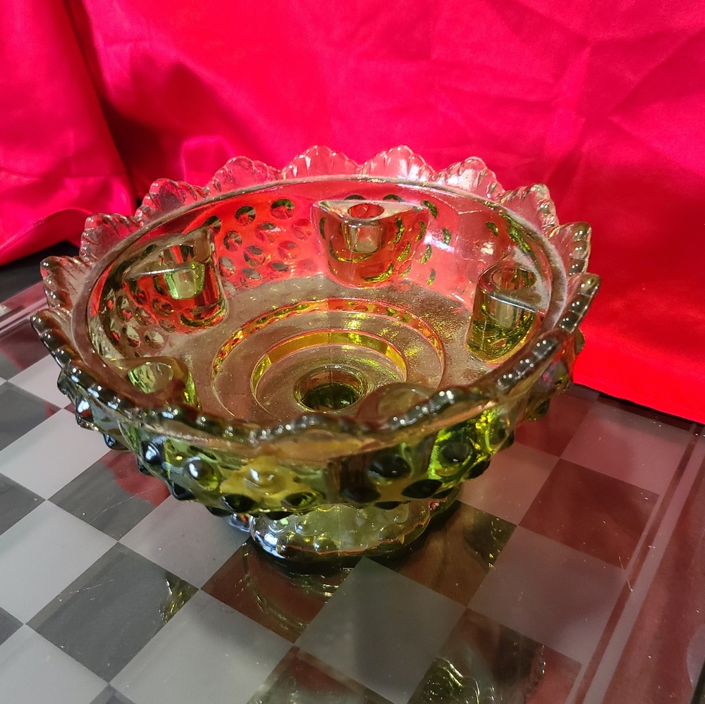 Fenton candle glass candle stick holder hold 5 candles super nice hobnail